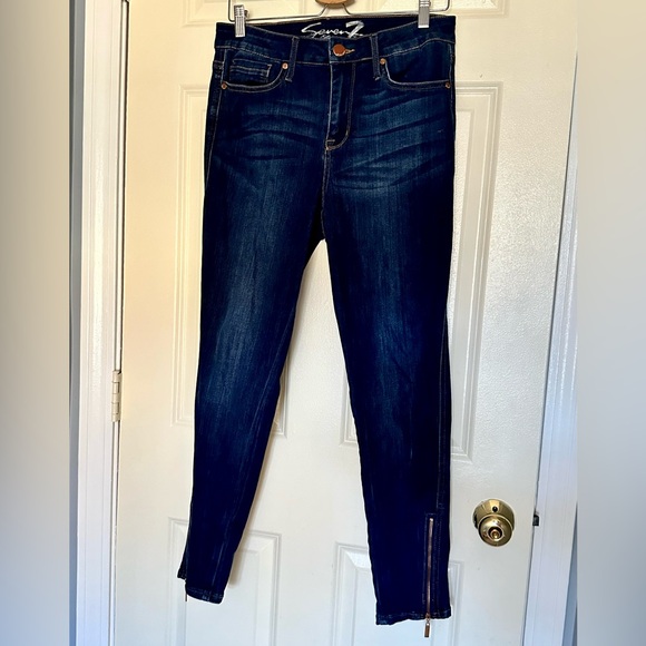 Seven7 for All Mankind Jeans Straight Leg with Ankle Zipper - Picture 2 of 9